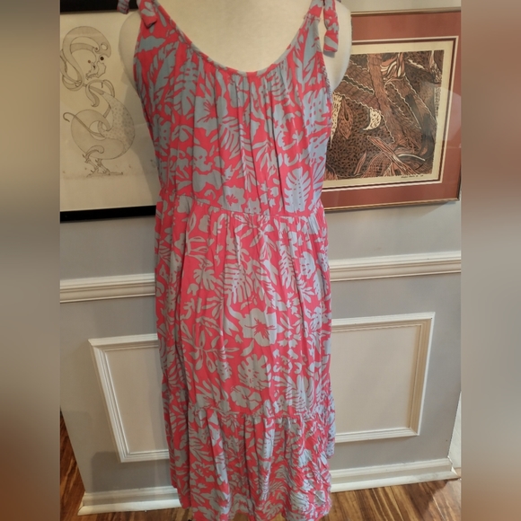 Beach Lunch Lounge dress with shoulder ties Coral Reef - Picture 4 of 6